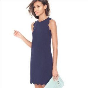 J. Crew Navy Scalloped Dress